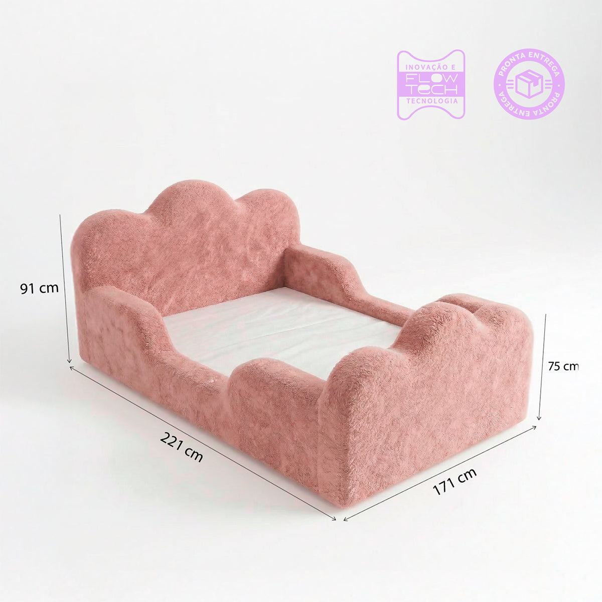 Cama Montessoriana Infantil Sonhos Duo Casal - Rosa