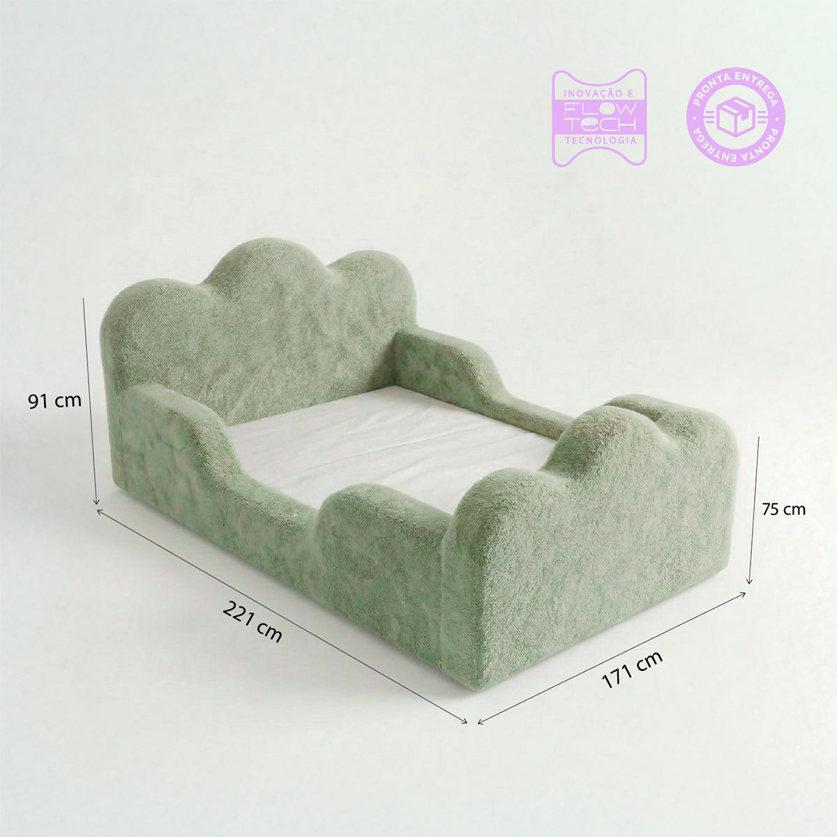 Cama Montessori Infantil Sonhos Duo Casal - Verde